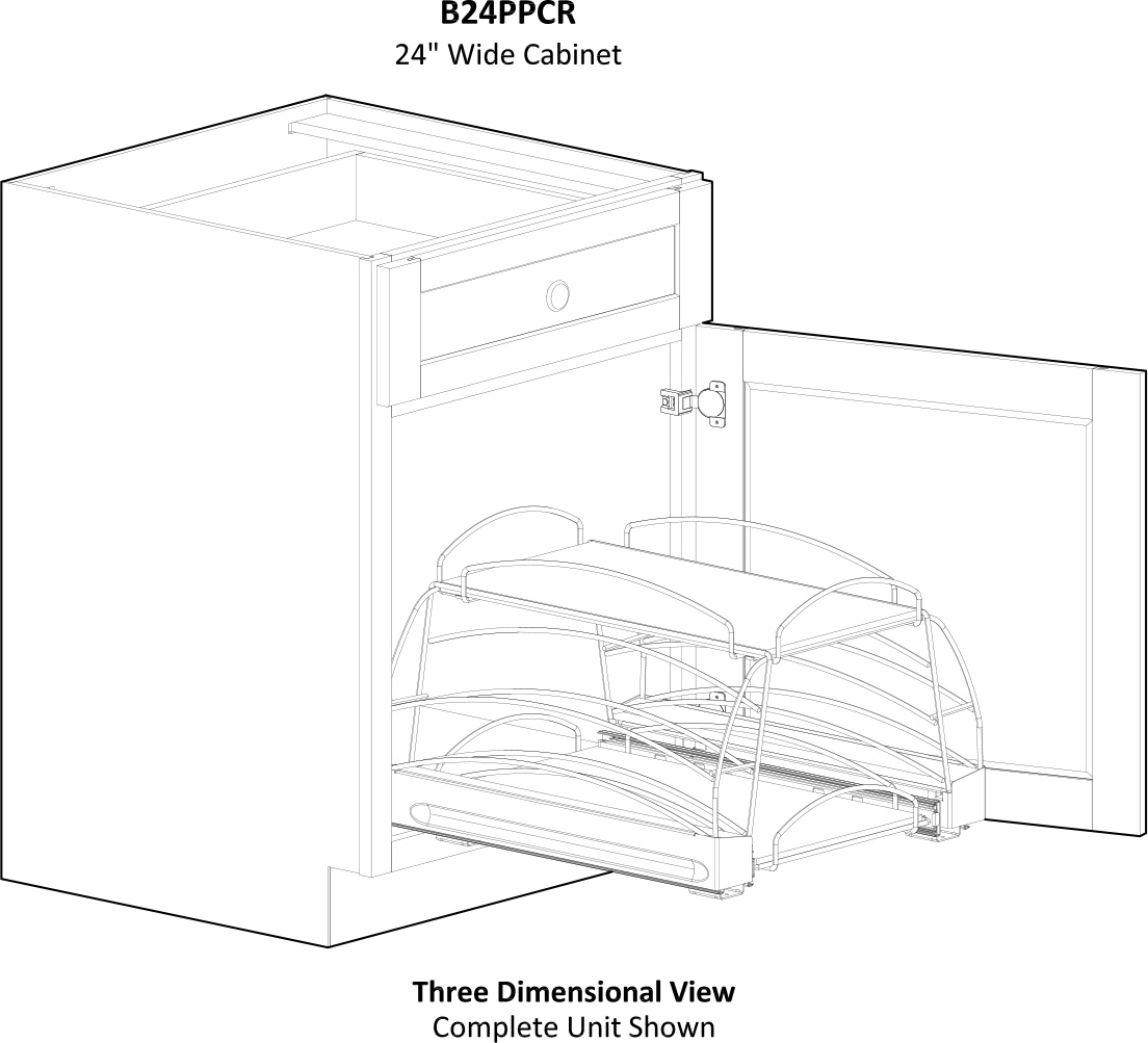 Specsheet Cabinet Pullout One Door Pan Caddy 2