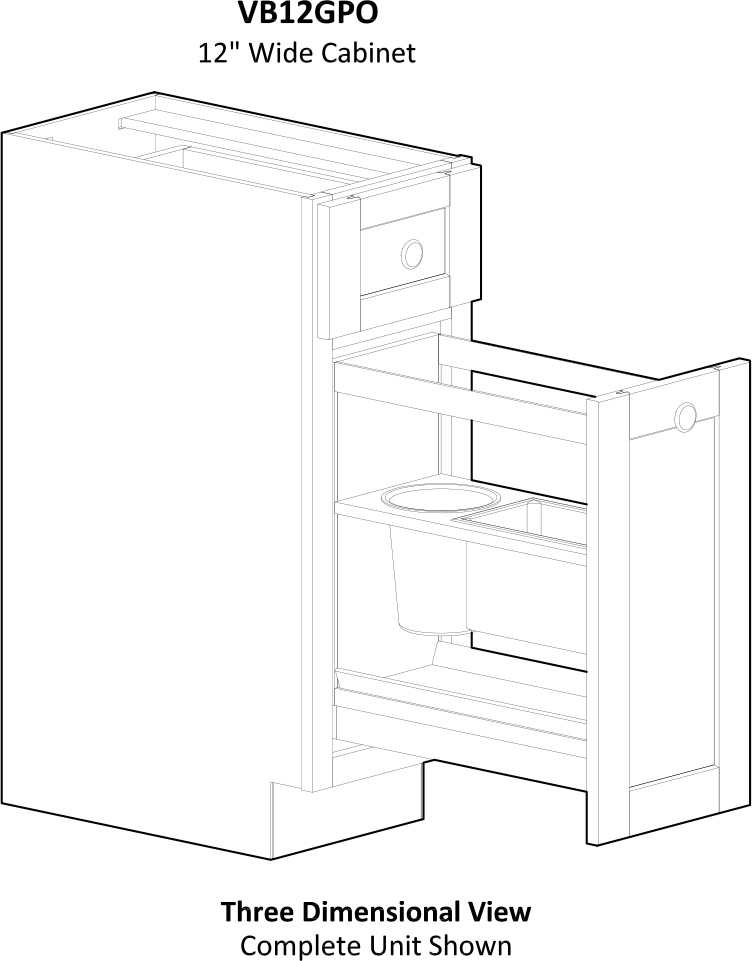 Specsheet Cabinet Pullout Vanity One Door 2