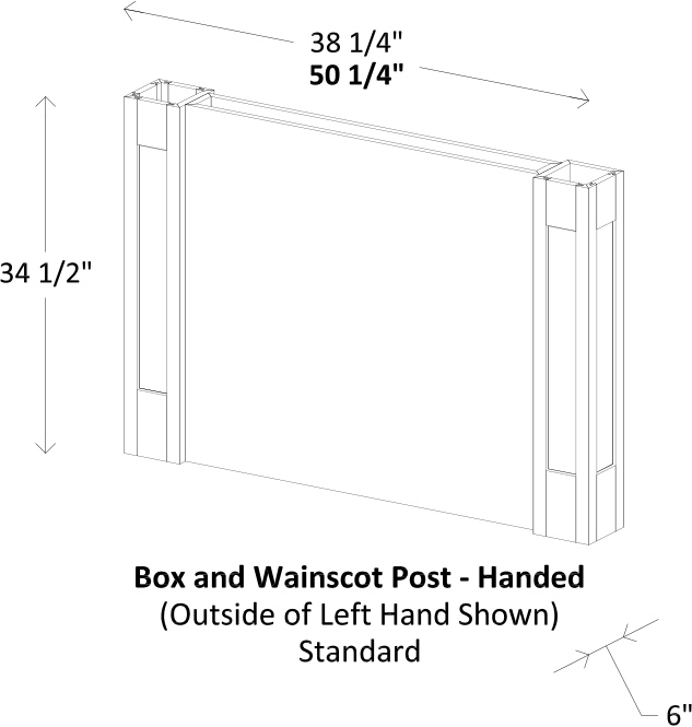 Specsheet Island End Cap Box Wainscot Post Handed 1