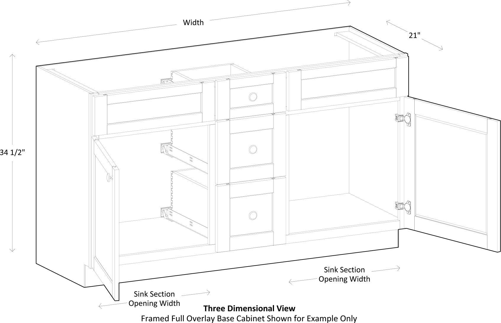 Specsheet Vanity Sink Base 2Door 2Ff 3Drawer